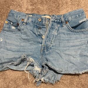 Levi's Light Blue Distressed Jean Shorts